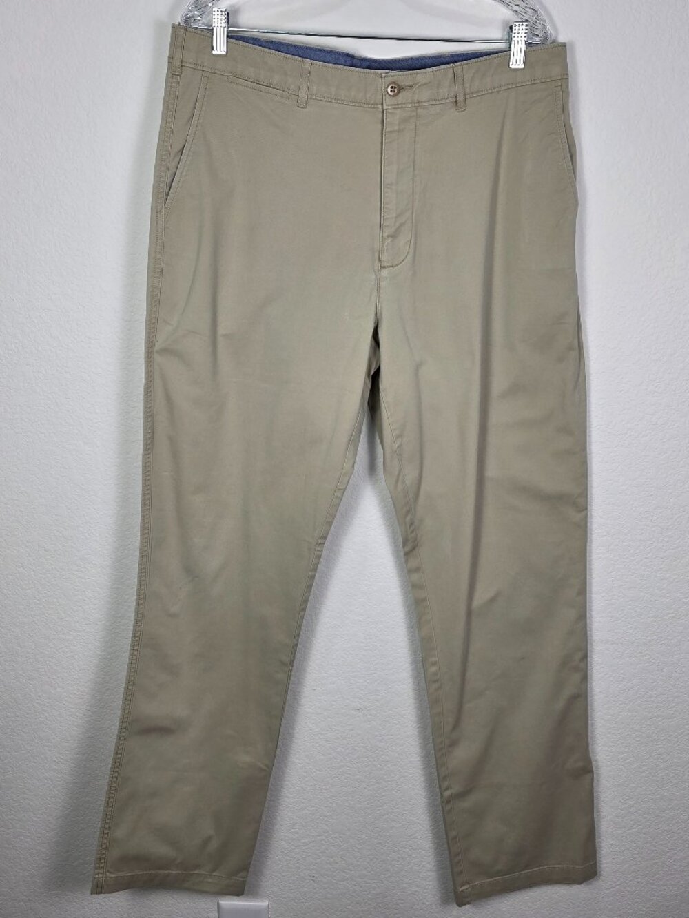 Cremieux Comfort Stretch Chino Pants Mens 36x34 Khaki Tan Flat Front Casual